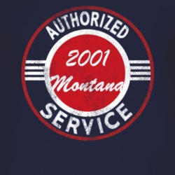 Authorized Service 2001 Pontiac Montana Distressed Look Dark T Shirt