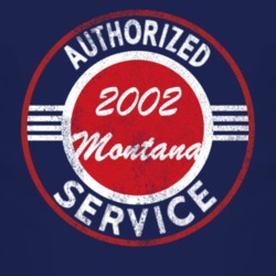 Authorized Service 2002 Pontiac Montana Distressed Look Dark T Shirt
