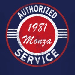Authorized Service 1981 Chevy Monza Distressed Look Dark T Shirt