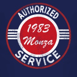 Authorized Service 1983 Chevy Monza Distressed Look Dark T Shirt