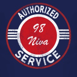Authorized Service 1998 Chevy Niva Distressed Look Dark T Shirt