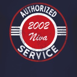 Authorized Service 2002 Chevy Niva Distressed Look Dark T Shirt