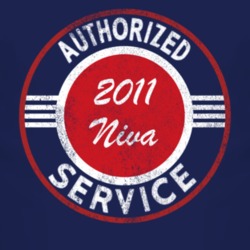 Authorized Service 2011 Chevy Niva Distressed Look Dark T Shirt