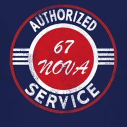 Authorized Service 1967 CHEVY NOVA Distressed Look Dark T Shirt