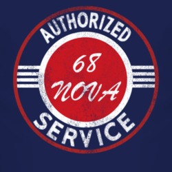 Authorized Service 1968 CHEVY NOVA Distressed Look Dark T Shirt