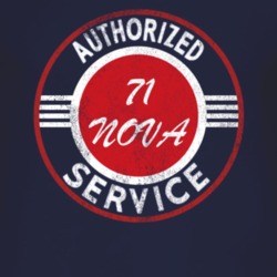 Authorized Service 1971 CHEVY NOVA Distressed Look Dark T Shirt
