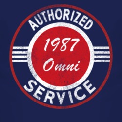 Authorized Service 1987 Dodge Omni Distressed Look Dark T Shirt