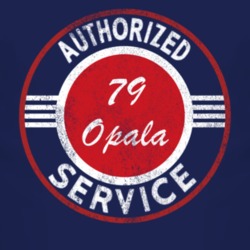 Authorized Service 1979 Chevy Opala Distressed Look Dark T Shirt
