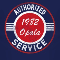 Authorized Service 1982 Chevy Opala Distressed Look Dark T Shirt
