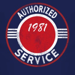 Authorized Service 1981 Pioneer Distressed Look Dark T Shirt