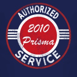 Authorized Service 2010 Chevy Prisma Distressed Look Dark T Shirt