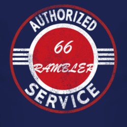 Authorized Service 1966 AMC RAMBLER Distressed Look Dark T Shirt