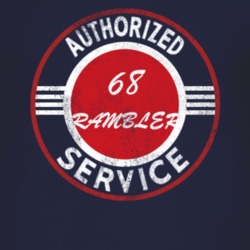 Authorized Service 1968 AMC RAMBLER Distressed Look Dark T Shirt
