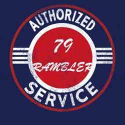 Authorized Service 1979 AMC RAMBLER Distressed Look Dark T Shirt
