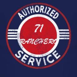 Authorized Service 1971  RANCHERO Distressed Look Dark T Shirt