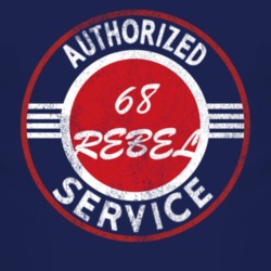 Authorized Service 1968 AMC REBEL Distressed Look Dark T Shirt