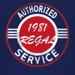 Authorized Service 1981 BUICK REGAL Distressed Look Dark T Shirt