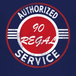 Authorized Service 1990 BUICK REGAL Distressed Look Dark T Shirt