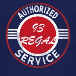 Authorized Service 1993 BUICK REGAL Distressed Look Dark T Shirt