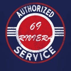 Authorized Service 1969 BUICK RIVIERA Distressed Look Dark T Shirt