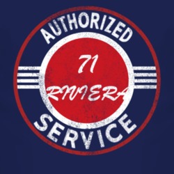 Authorized Service 1971 BUICK RIVIERA Distressed Look Dark T Shirt