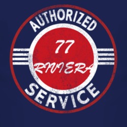 Authorized Service 1977 BUICK RIVIERA Distressed Look Dark T Shirt