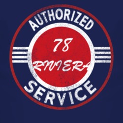 Authorized Service 1978 BUICK RIVIERA Distressed Look Dark T Shirt