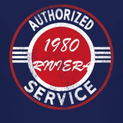 Authorized Service 1980 BUICK RIVIERA Distressed Look Dark T Shirt
