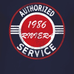 Authorized Service 1986 BUICK RIVIERA Distressed Look Dark T Shirt