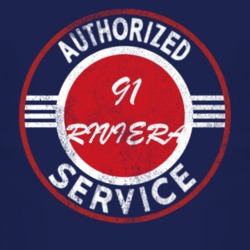 Authorized Service 1991 BUICK RIVIERA Distressed Look Dark T Shirt