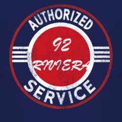 Authorized Service 1992 BUICK RIVIERA Distressed Look Dark T Shirt