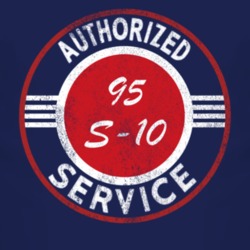 Authorized Service 1995 Chevy S-10 Distressed Look Dark T Shirt