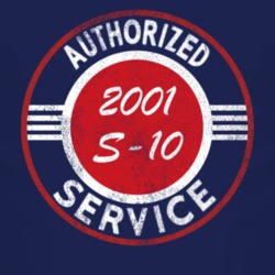 Authorized Service 2001 Chevy S-10 Distressed Look Dark T Shirt