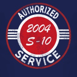 Authorized Service 2004 Chevy S-10 Distressed Look Dark T Shirt