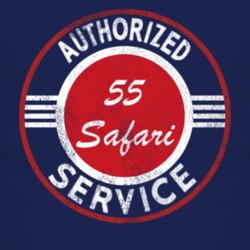 Authorized Service 1955 Pontiac Safari Distressed Look Dark T Shirt