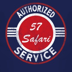 Authorized Service 1957 Pontiac Safari Distressed Look Dark T Shirt