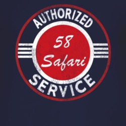 Authorized Service 1958 Pontiac Safari Distressed Look Dark T Shirt