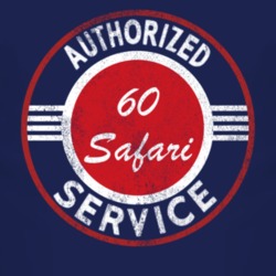 Authorized Service 1960 Pontiac Safari Distressed Look Dark T Shirt
