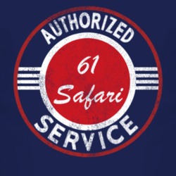 Authorized Service 1961 Pontiac Safari Distressed Look Dark T Shirt