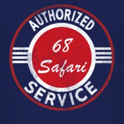 Authorized Service 1968 Pontiac Safari Distressed Look Dark T Shirt