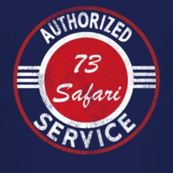 Authorized Service 1973 Pontiac Safari Distressed Look Dark T Shirt