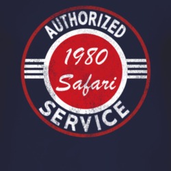 Authorized Service 1980 Pontiac Safari Distressed Look Dark T Shirt