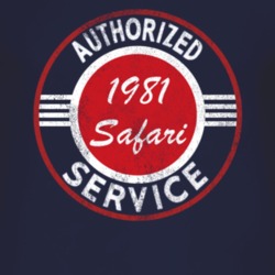 Authorized Service 1981 Pontiac Safari Distressed Look Dark T Shirt