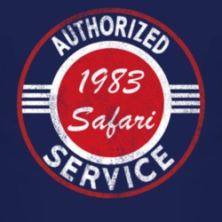 Authorized Service 1983 Pontiac Safari Distressed Look Dark T Shirt