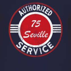 Authorized Service 1975 Cadillac Seville Distressed Look Dark T Shirt