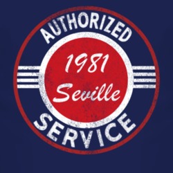 Authorized Service 1981 Cadillac Seville Distressed Look Dark T Shirt
