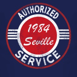 Authorized Service 1984 Cadillac Seville Distressed Look Dark T Shirt