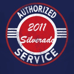 Authorized Service 2011 Chevy Silverado Distressed Look Dark T Shirt