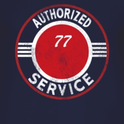 Authorized Service 1977 SJ Distressed Look Dark T Shirt