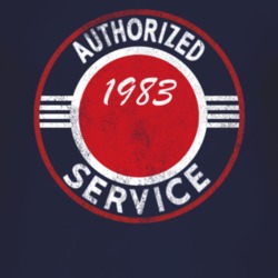 Authorized Service 1983 SJ Distressed Look Dark T Shirt